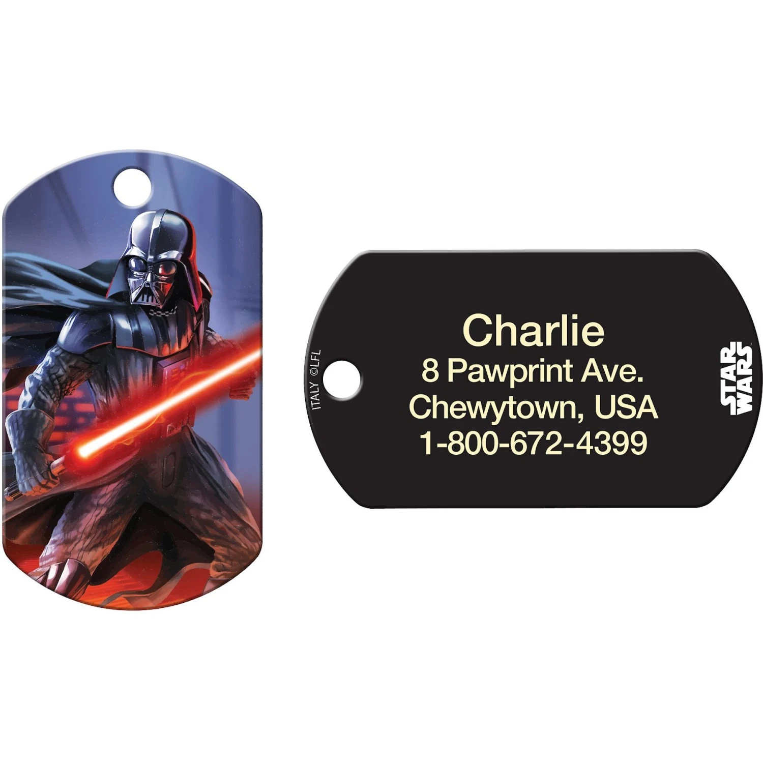 Quick-Tag Star Wars Darth Vader Military Personalized Dog & Cat ID Tag 3 Quick-Tag Star Wars Darth Vader Military Personalized Dog & Cat ID Tag