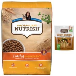 Rachael Ray Nutrish Limited Ingredient Lamb Meal & Brown Rice Recipe Dry Dog Food & Rachael Ray Nutrish Soup Bones Chicken & Veggies Flavor Dog Treats