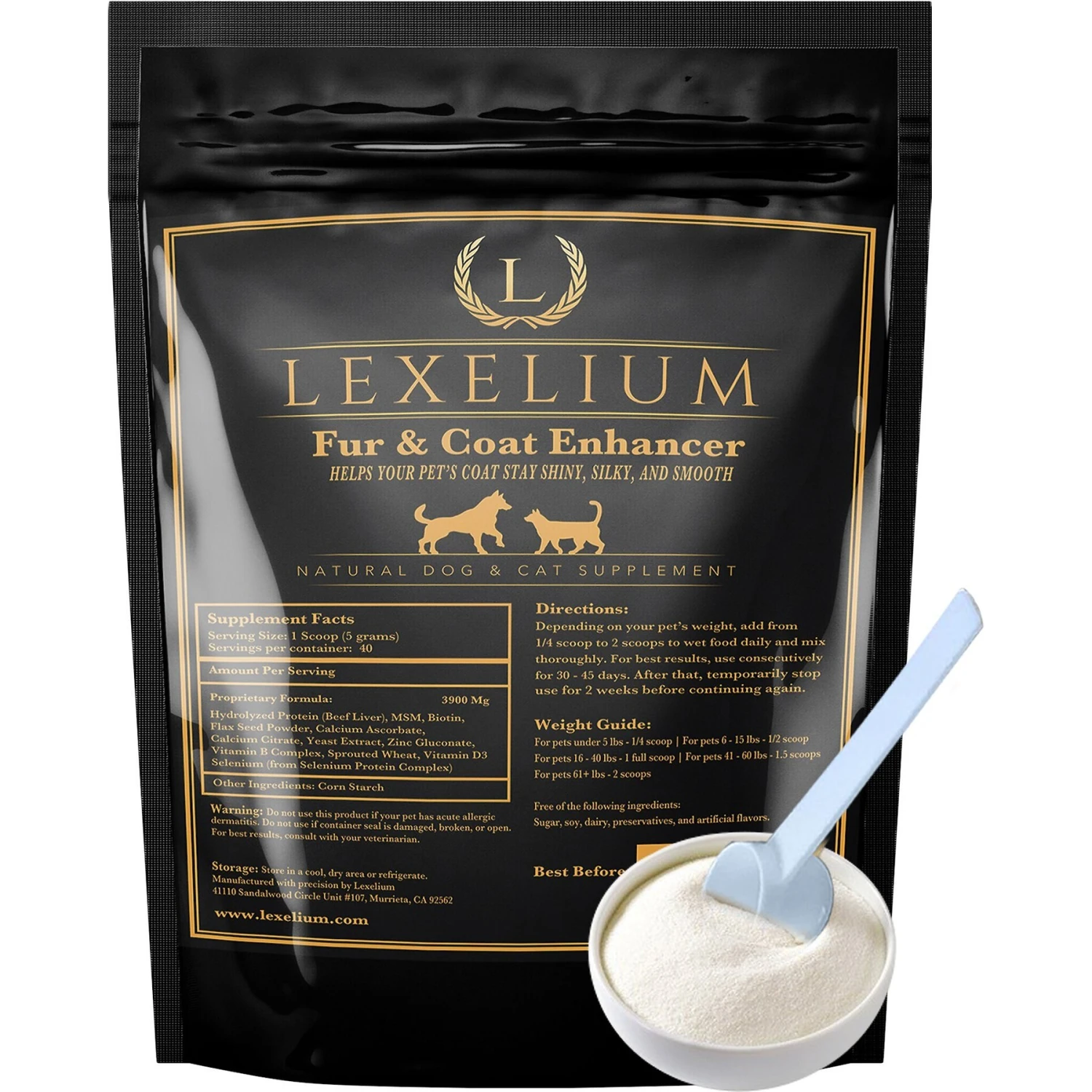 Lexelium Fur & Coat Enhancer Dog & Cat Supplement, 7-oz Bag 3 Lexelium Fur & Coat Enhancer Dog & Cat Supplement, 7-oz Bag
