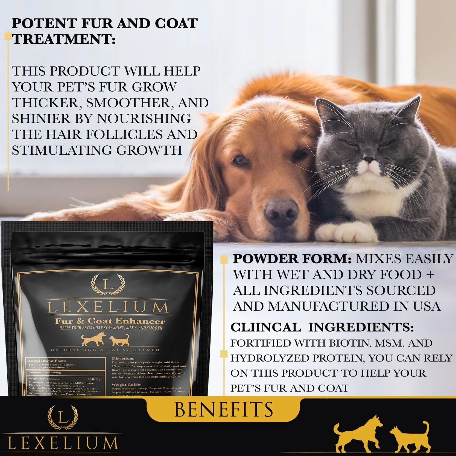 Lexelium Fur & Coat Enhancer Dog & Cat Supplement, 7-oz Bag 4 Lexelium Fur & Coat Enhancer Dog & Cat Supplement, 7-oz Bag - Image 2
