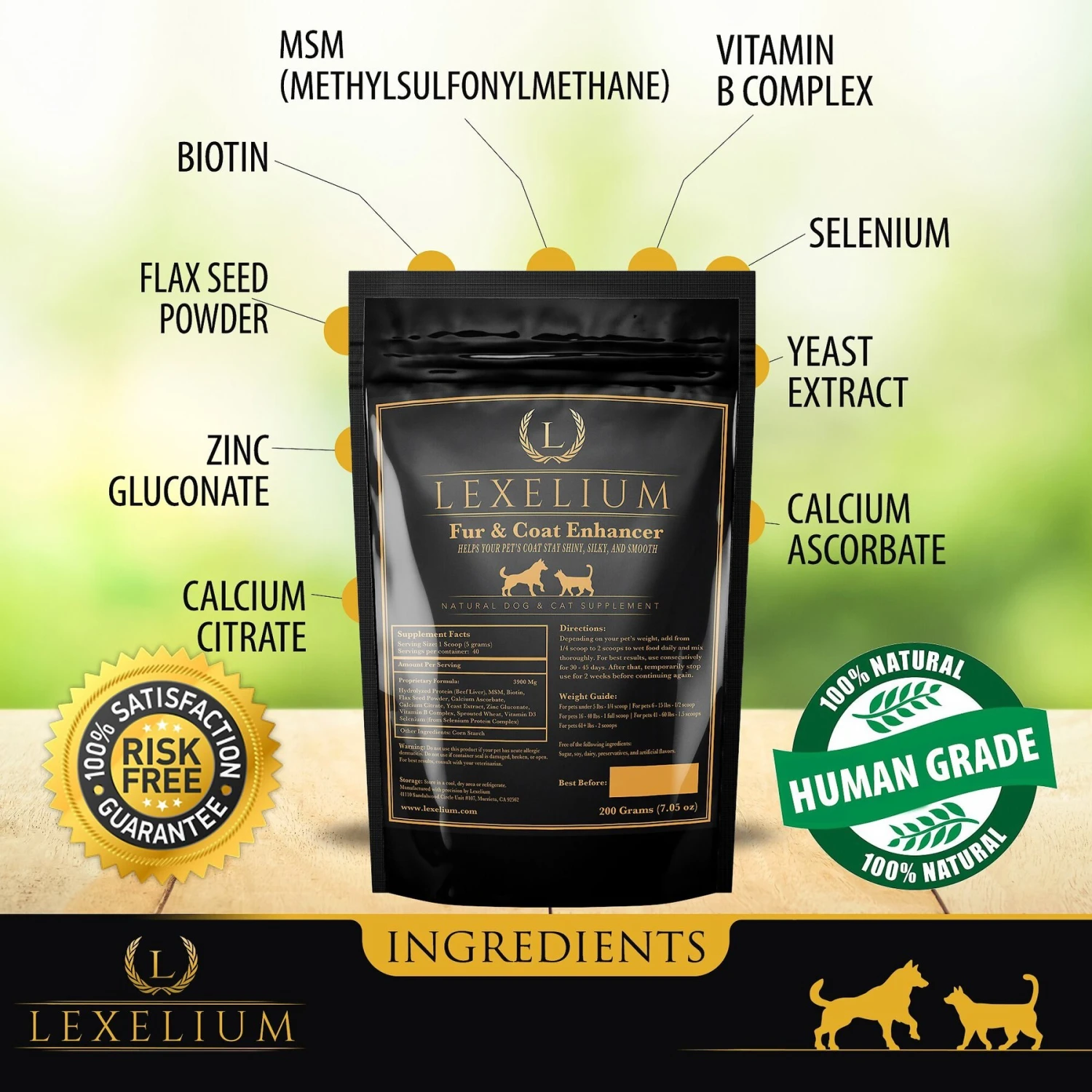 Lexelium Fur & Coat Enhancer Dog & Cat Supplement, 7-oz Bag 5 Lexelium Fur & Coat Enhancer Dog & Cat Supplement, 7-oz Bag - Image 3