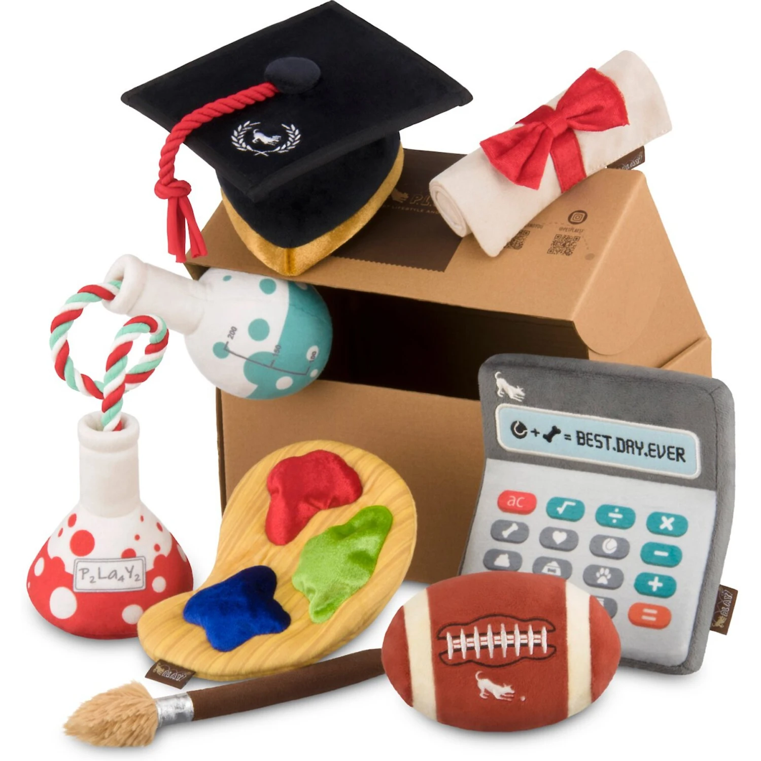 P.L.A.Y. Pet Lifestyle And You Back To School Squeaky Dog Toy, 5 Count 4 P.L.A.Y. Pet Lifestyle And You Back To School Squeaky Dog Toy, 5 Count - Image 2