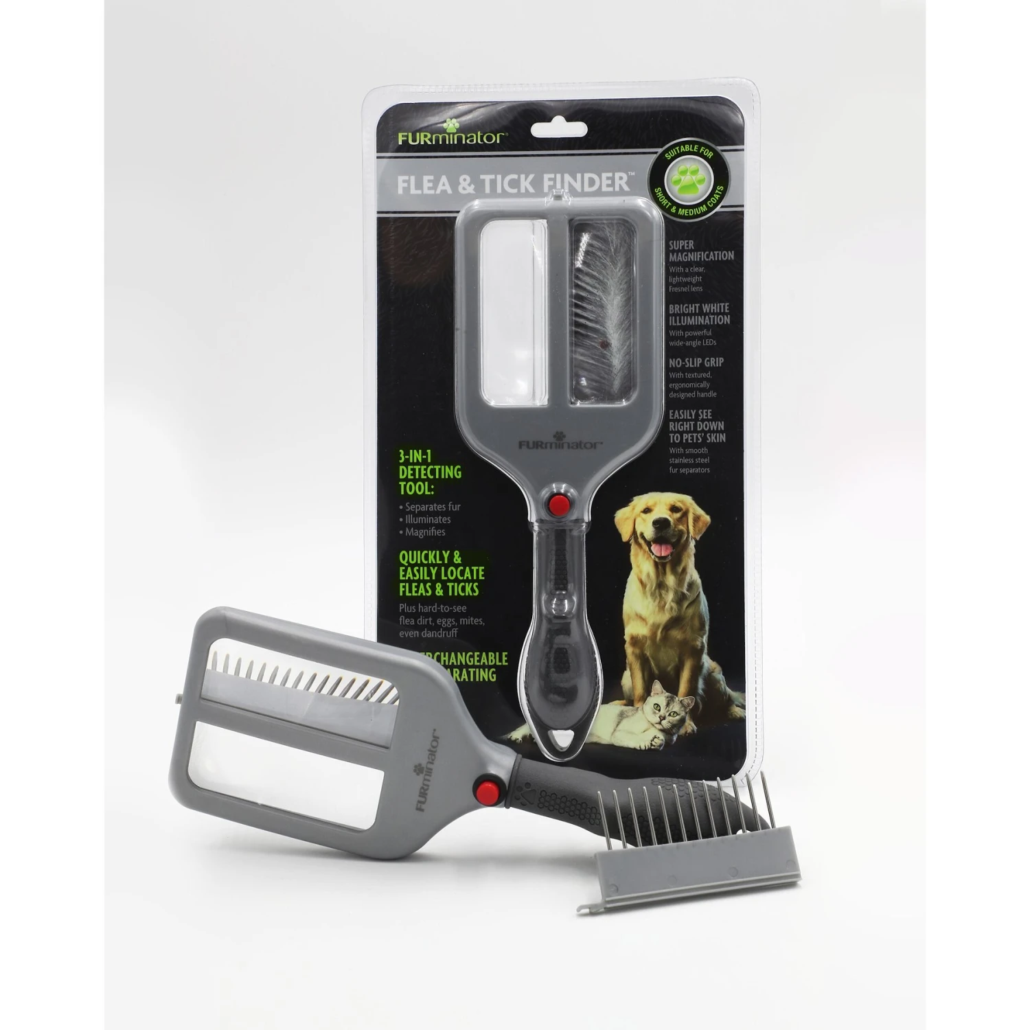 FURminator Flea & Tick Finder Dog & Cat Brush 4 FURminator Flea & Tick Finder Dog & Cat Brush - Image 2