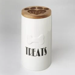 Frisco Ceramic Personalized Treat Jar With Wood Lid, 4 Cup, 32oz 11 Frisco Ceramic Personalized Treat Jar With Wood Lid, 4 Cup, 32oz -Blue Buffalo Shop 301179 PT3. AC SS1800 V1631118424