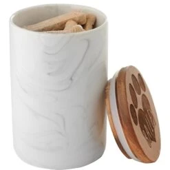 Frisco Ceramic Marble Print Personalized Treat Jar With Wood Lid, 3.75 Cups 12 Frisco Ceramic Marble Print Personalized Treat Jar With Wood Lid, 3.75 Cups -Blue Buffalo Shop 301181 PT4. AC SS1800 V1630332582