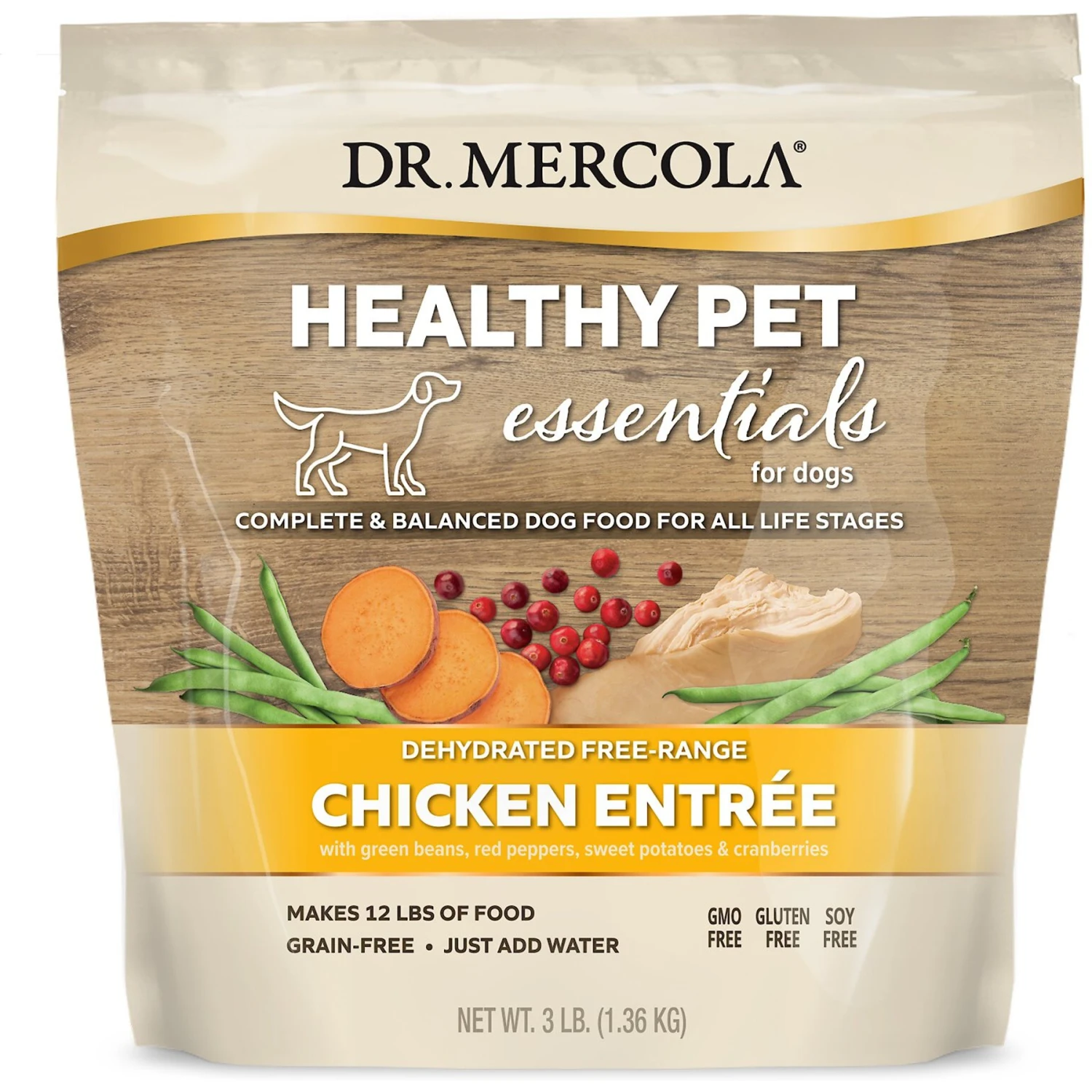 Dr. Mercola Adult Free-Range Chicken Entrée Dehydrated Raw Dog Food, 3-lb Bag 3 Dr. Mercola Adult Free-Range Chicken Entrée Dehydrated Raw Dog Food, 3-lb Bag