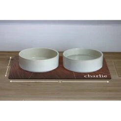 904 Custom Personalized Modern Geometric Woodgrain Dog & Cat Placemat -Blue Buffalo Shop 314055 PT2. AC SS1800 V1637026625