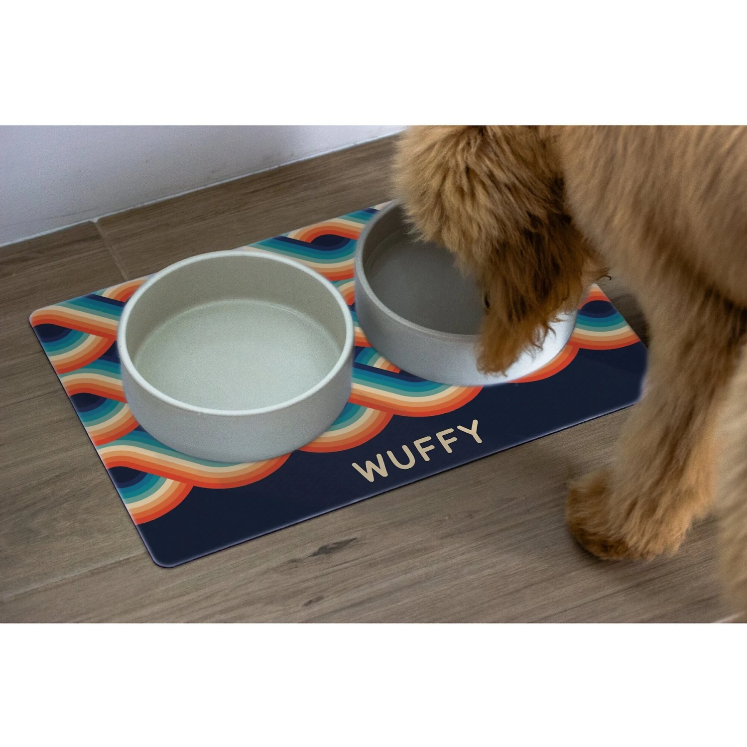 904 Custom Personalized Retro Rainbow Dog & Cat Placemat 4 904 Custom Personalized Retro Rainbow Dog & Cat Placemat - Image 2