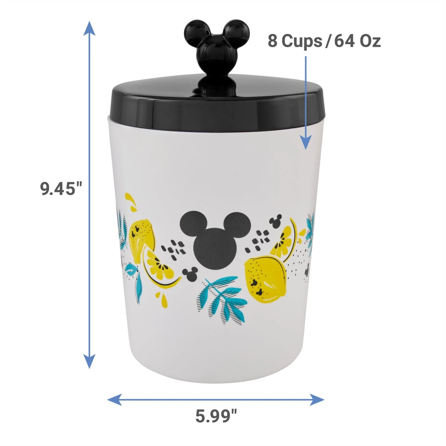 Disney Mickey Mouse Lemon Melamine Dog & Cat Treat Jar 4 Disney Mickey Mouse Lemon Melamine Dog & Cat Treat Jar - Image 2