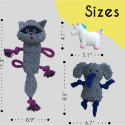Rocket & Rex Oh My! Unicorn Stuffing-Free Squeaky Plush Dog Chew Toy Set, 3 Count -Blue Buffalo Shop 318049 PT3. AC SS1800 V1632176225