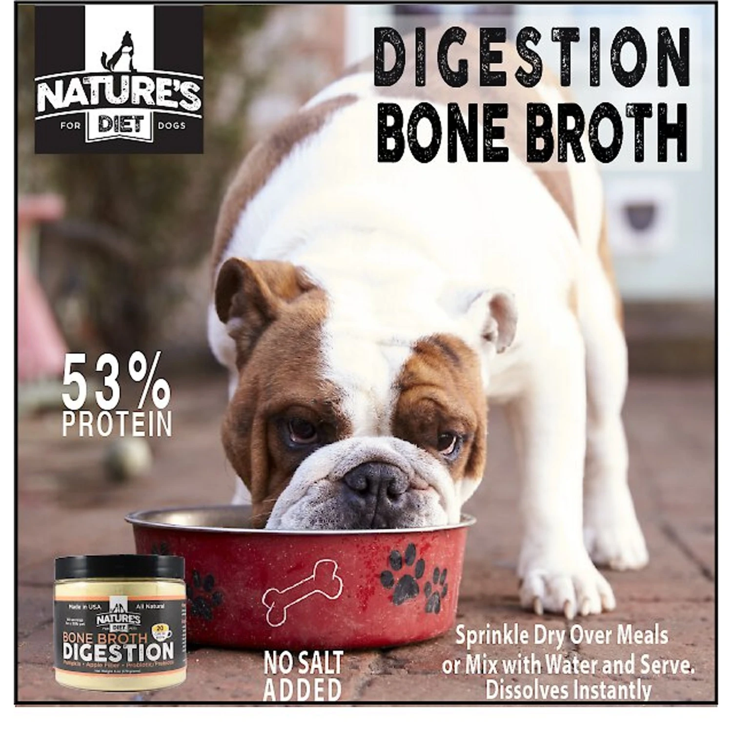 Nature's Diet Digestion Bone Broth Dry Dog & Cat Food Topping, 6-oz Jar 4 Nature's Diet Digestion Bone Broth Dry Dog & Cat Food Topping, 6-oz Jar - Image 2