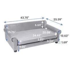 Frisco Sofa Pet Bed With Removable Cover & Frisco Eyelash Cat & Dog Blanket -Blue Buffalo Shop 319504 PT2. AC SS1800 V1630626372