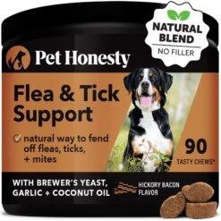 PetHonesty Flea & Tick Defense Hickory Bacon Flavor Soft Chew Flea & Tick Repellent Supplement For Dogs, 90 Count