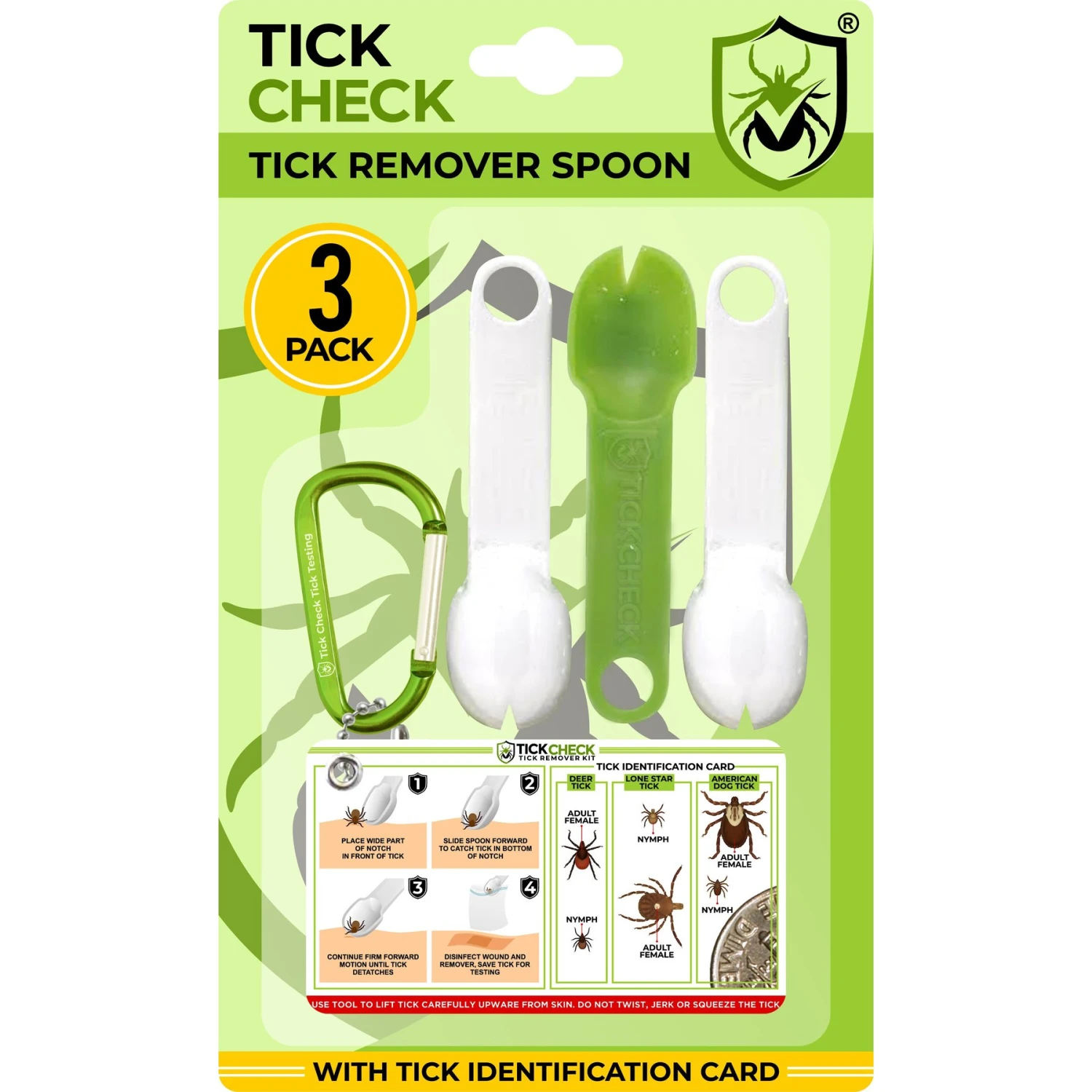 TickCheck Remover Spoon With Tick ID Card, 3-pack 3 TickCheck Remover Spoon With Tick ID Card, 3-pack