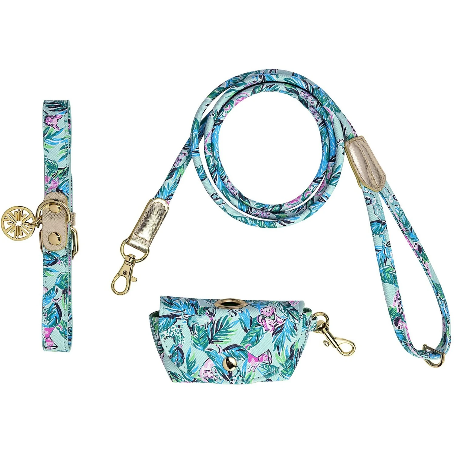 Lilly Pulitzer Barking Up The Palm Tree Dog Walk Set 3 Lilly Pulitzer Barking Up The Palm Tree Dog Walk Set