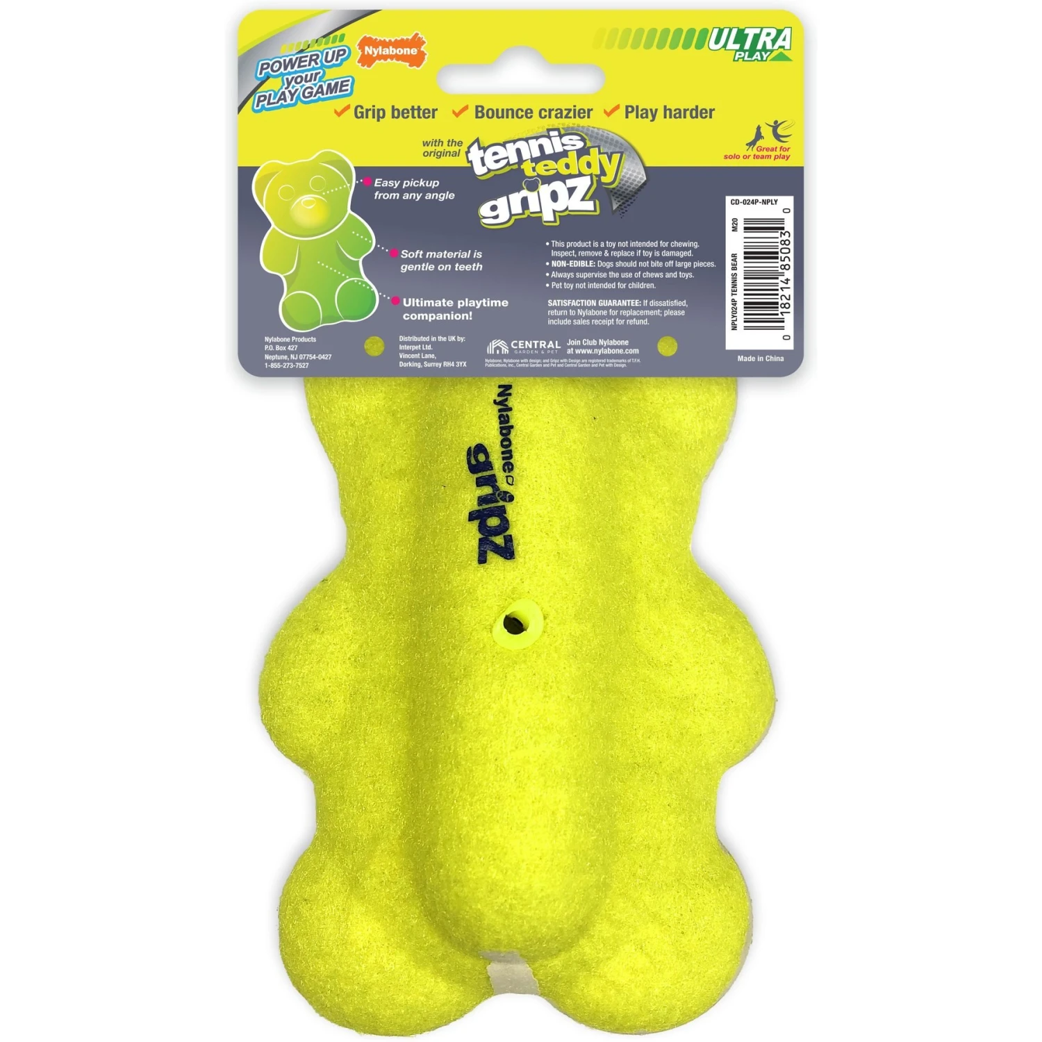 Nylabone Power Play Tennis Teddy Gripz Dog Toy 8 Nylabone Power Play Tennis Teddy Gripz Dog Toy - Image 6