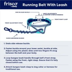 Frisco Outdoor Running Belt With Bungee Dog Leash -Blue Buffalo Shop 331408 PT5. AC SS1800 V1663191469