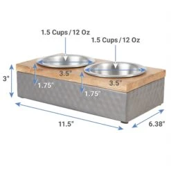 Frisco Premium Stainless Steel Double Diner Dog & Cat Bowl, Black -Blue Buffalo Shop 331532 PT1. AC SS1800 V1652976341