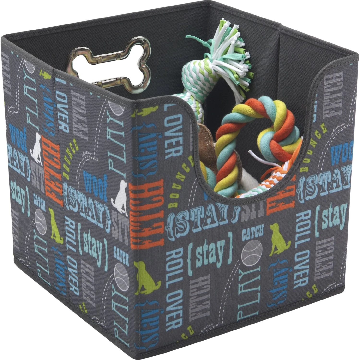 Paw Prints Pet Station Three Shelf Flip Hook Collapsible Dog Bins, White, Large 4 Paw Prints Pet Station Three Shelf Flip Hook Collapsible Dog Bins, White, Large - Image 2