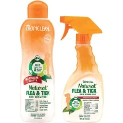 TropiClean Maximum Strength Natural Flea & Tick Dog Shampoo & TropiClean Natural Flea & Tick Dog & Bedding Spray