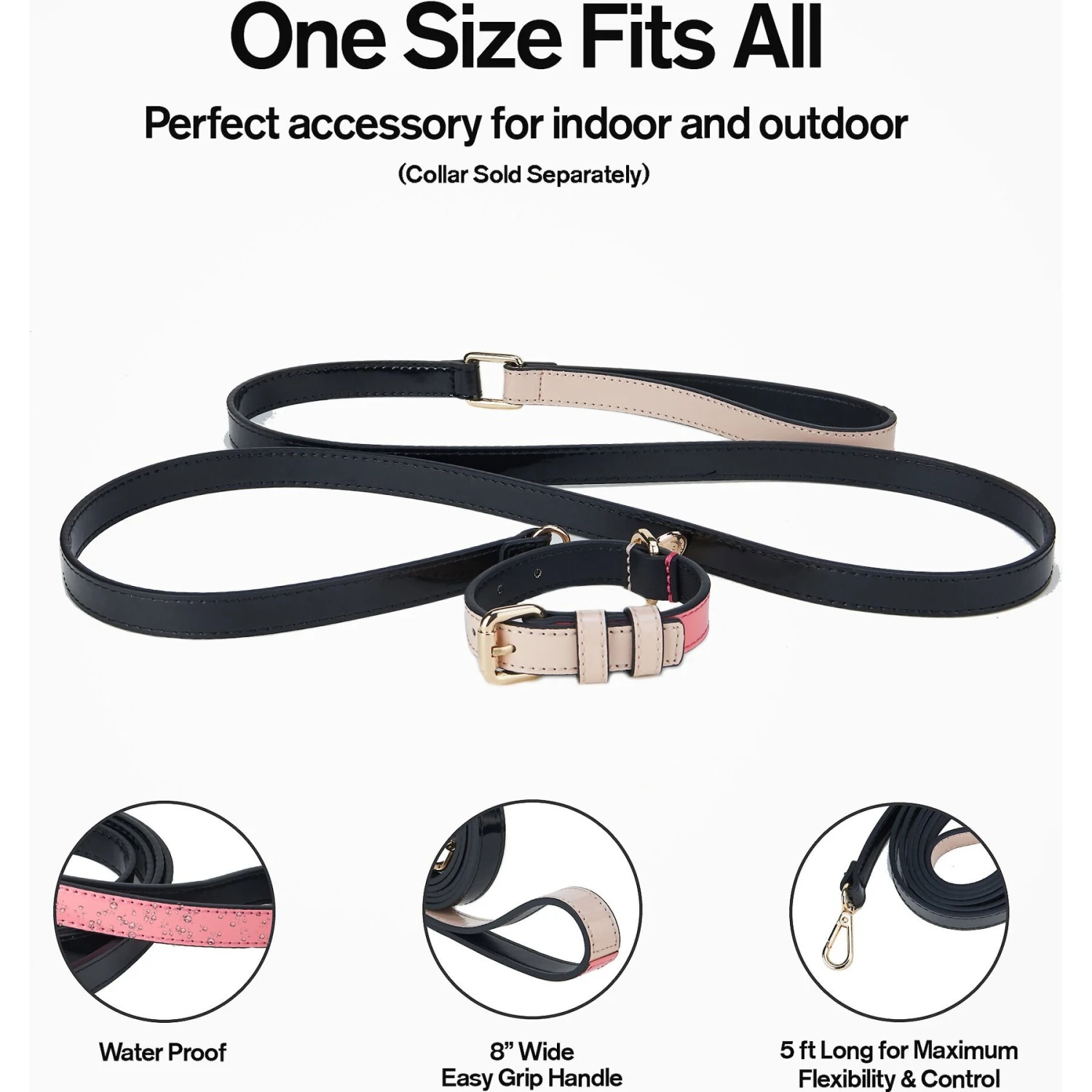 Scotch & Co Pink/Tan Handcrafted Dog Leash 4 Scotch & Co Pink/Tan Handcrafted Dog Leash - Image 2