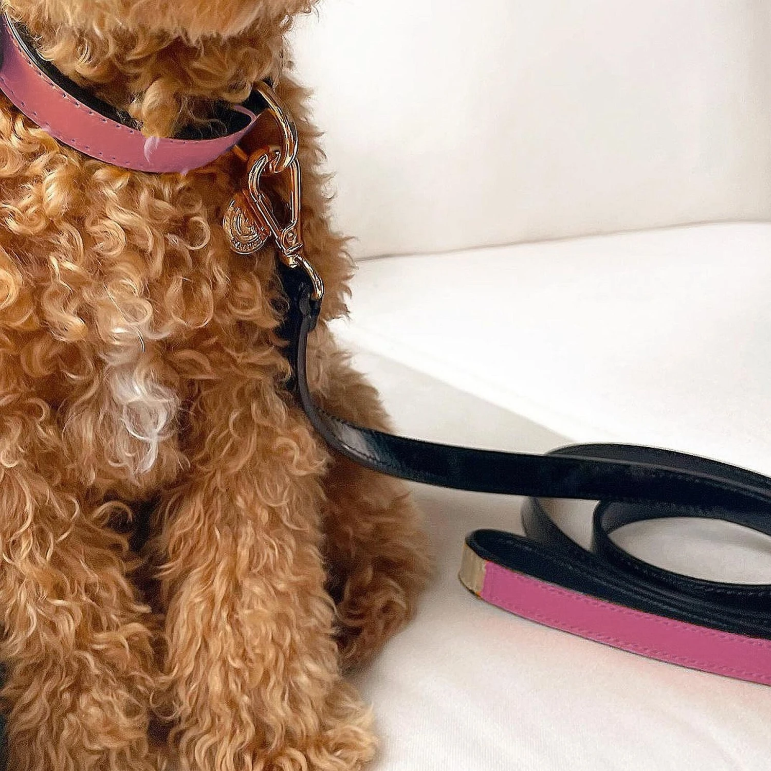 Scotch & Co Pink/Tan Handcrafted Dog Leash 8 Scotch & Co Pink/Tan Handcrafted Dog Leash - Image 6