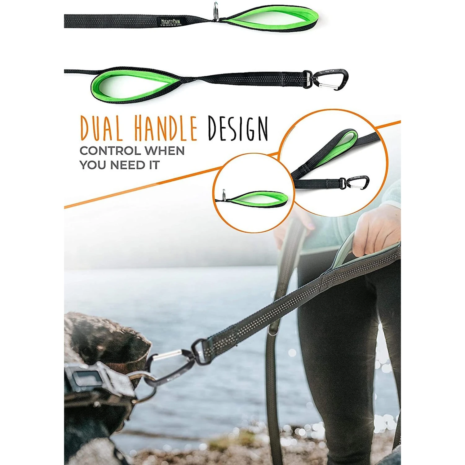 Mighty Paw 2.0 Neoprene Dual Handle HandleX2 Dog Leash, 72-in 5 Mighty Paw 2.0 Neoprene Dual Handle HandleX2 Dog Leash, 72-in - Image 3