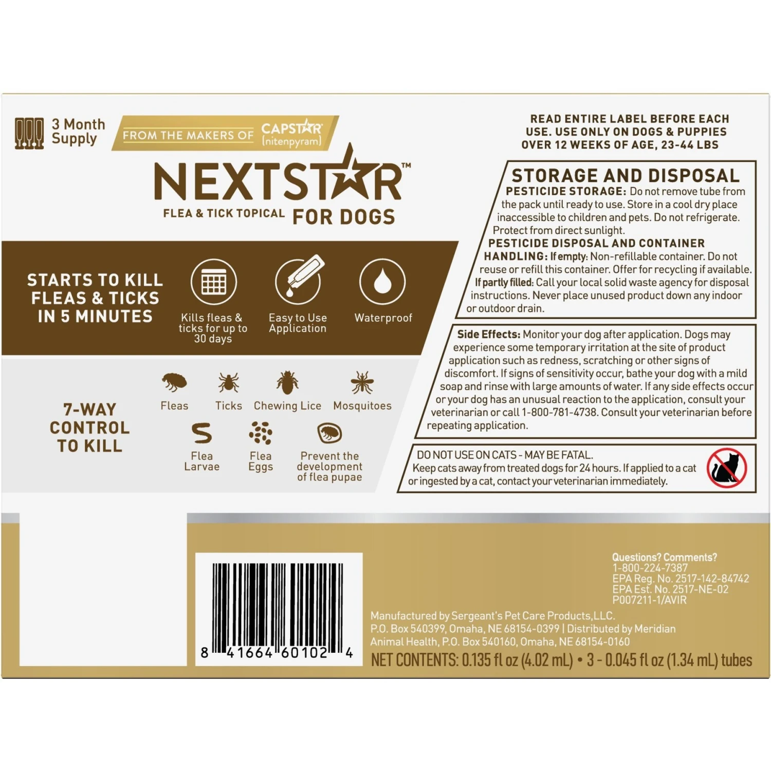 NextStar Flea & Tick Spot Treatment For Medium Dogs, 23-44 Lbs 4 NextStar Flea & Tick Spot Treatment For Medium Dogs, 23-44 Lbs - Image 2