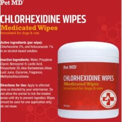 Pet MD Chlorhexidine Dog & Cat Wipes, 100 Count 9 Pet MD Chlorhexidine Dog & Cat Wipes, 100 Count -Blue Buffalo Shop 347556 PT1. AC SS1800 V1659887006