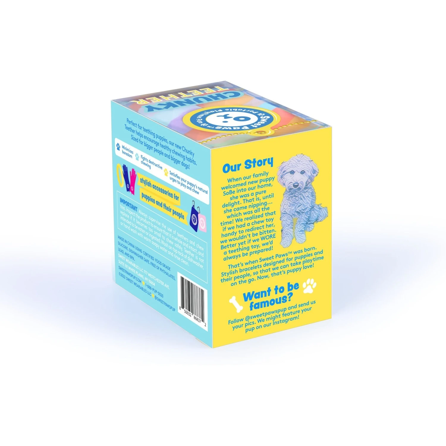 Sweet Paws Chunky Wearable Puppy Teether Stack Dog Toy, 2 Count 11 Sweet Paws Chunky Wearable Puppy Teether Stack Dog Toy, 2 Count - Image 9