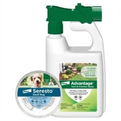Seresto Flea & Tick Collar For Dogs, Up To 18 Lbs & Advantage Yard & Premise Spray