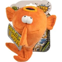 GoDog Action Plush Gold Fish Animated Squeaker Dog Toy