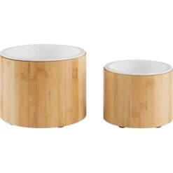 Frisco Elevated Non-Skid Bamboo Melamine Dog Bowl With Bamboo Stand -Blue Buffalo Shop 363391 PT5. AC SS1800 V1657657268