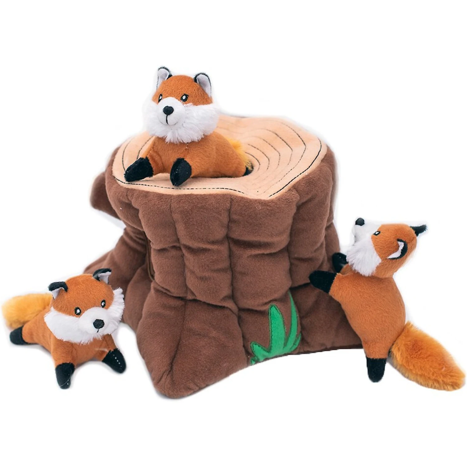 ZippyPaws Zippy Burrow Fox Stump Plush Dog Toy 3 ZippyPaws Zippy Burrow Fox Stump Plush Dog Toy