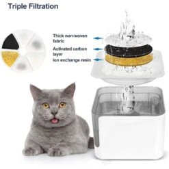 Petdiary Automatic Cat Water Fountain, White, Medium -Blue Buffalo Shop 364529 PT4. AC SS1800 V1646699245