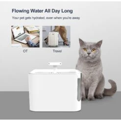 Petdiary Automatic Cat Water Fountain, White, Medium -Blue Buffalo Shop 364529 PT6. AC SS1800 V1646699191