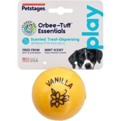 Planet Dog Orbee-Tuff Essentials Vanilla Scented Interactive Dog Ball Treat Dispenser Toy, Yellow -Blue Buffalo Shop 367765 PT6. AC SS1800 V1644523906