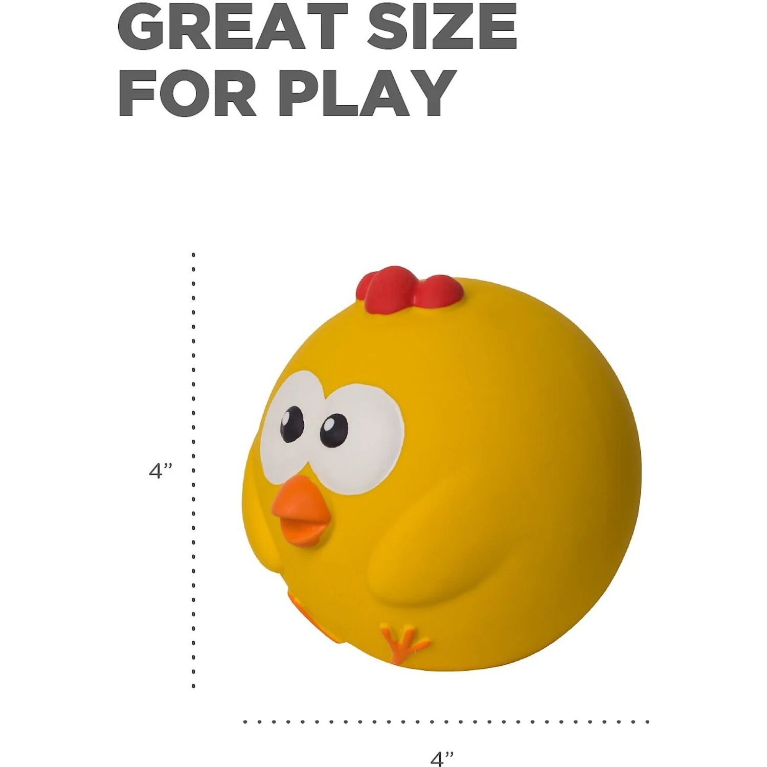 Outward Hound Sillyz Chick Latex Rubber Squeaky Ball Dog Toy 5 Outward Hound Sillyz Chick Latex Rubber Squeaky Ball Dog Toy - Image 3