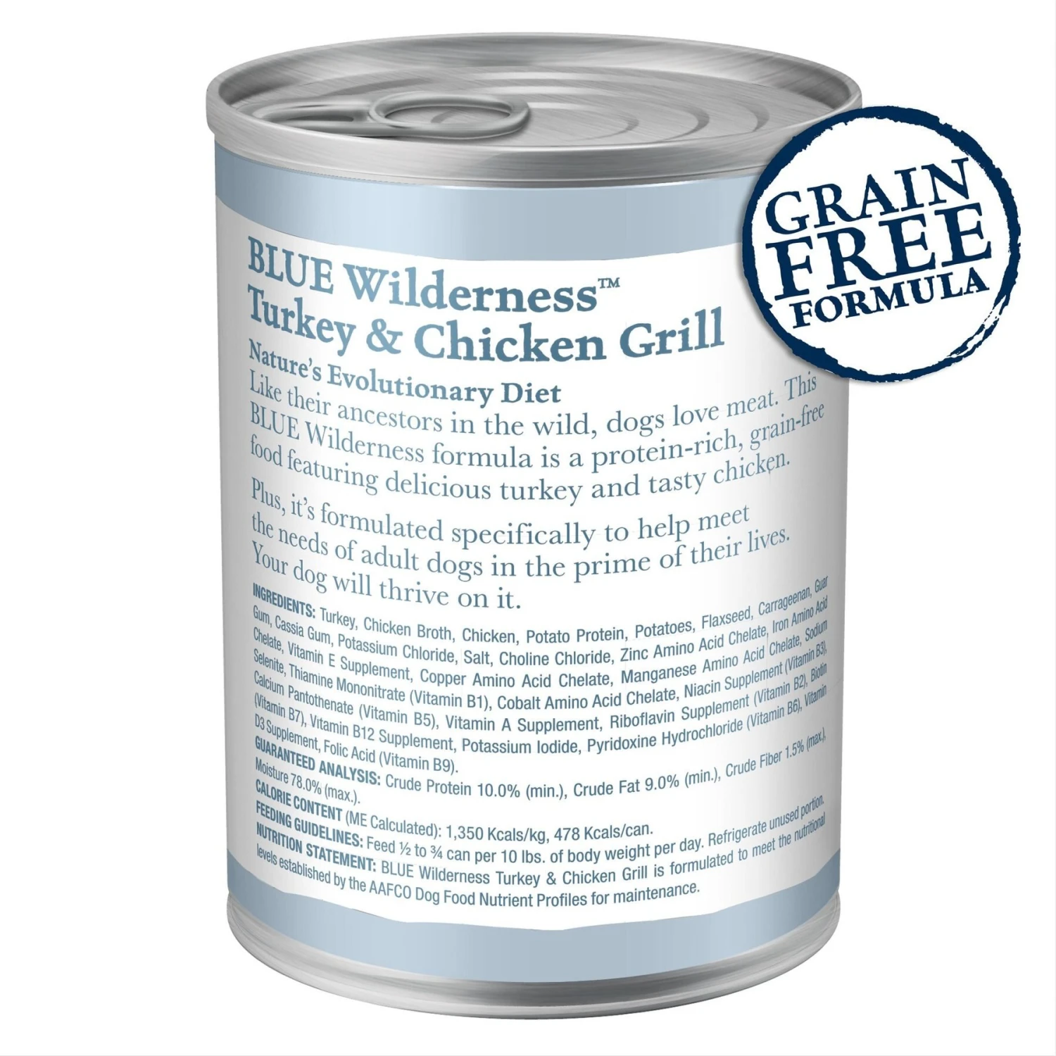 Blue Buffalo Wilderness Turkey & Chicken Grill Grain-Free Canned Dog Food 4 Blue Buffalo Wilderness Turkey & Chicken Grill Grain-Free Canned Dog Food - Image 2