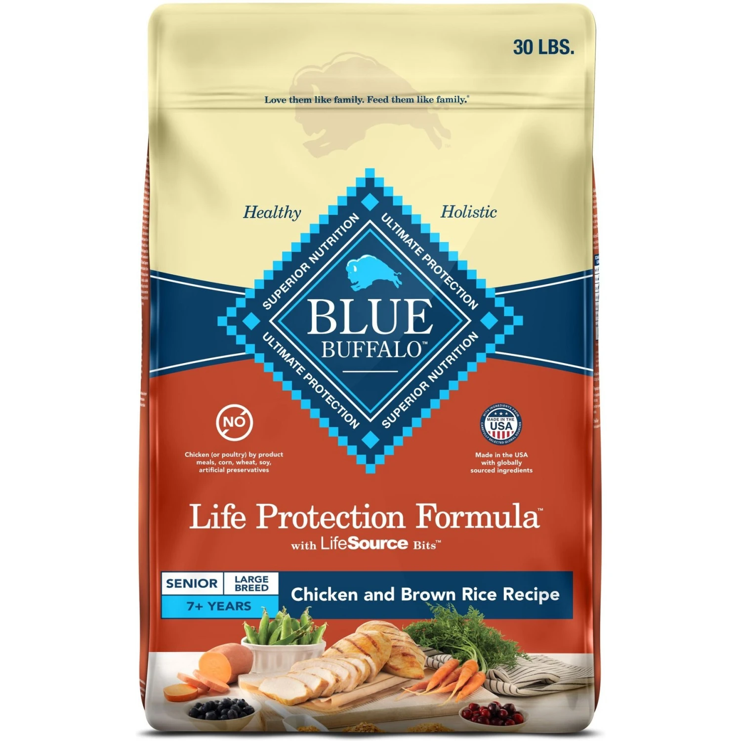 Blue Buffalo Life Protection Formula Large Breed Senior Chicken & Brown Rice Recipe Dry Dog Food 3 Blue Buffalo Life Protection Formula Large Breed Senior Chicken & Brown Rice Recipe Dry Dog Food