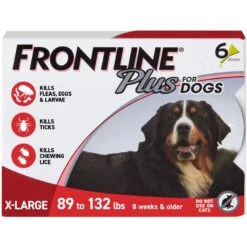Frontline Plus Flea & Tick Spot Treatment For Extra Large Dogs, 89-132 Lbs