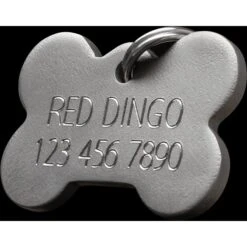 Red Dingo Titanium Rectangle Personalized Dog & Cat ID Tag -Blue Buffalo Shop 508062 PT3. AC SS1800 V1657657787
