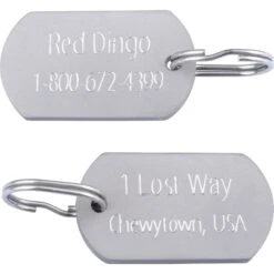 Red Dingo Titanium Rectangle Personalized Dog & Cat ID Tag -Blue Buffalo Shop 508062 PT4. AC SS1800 V1657999810