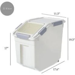 Hanamya Pet Food Storage Container With Measuring Cup, White & Gray -Blue Buffalo Shop 511766 PT4. AC SS1800 V1649217730