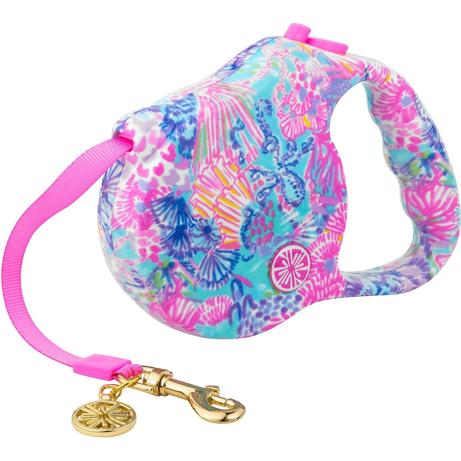 Lilly Pulitzer Splendor In The Sand Retractable Dog Leash, Light Blue, 16-ft 3 Lilly Pulitzer Splendor In The Sand Retractable Dog Leash, Light Blue, 16-ft