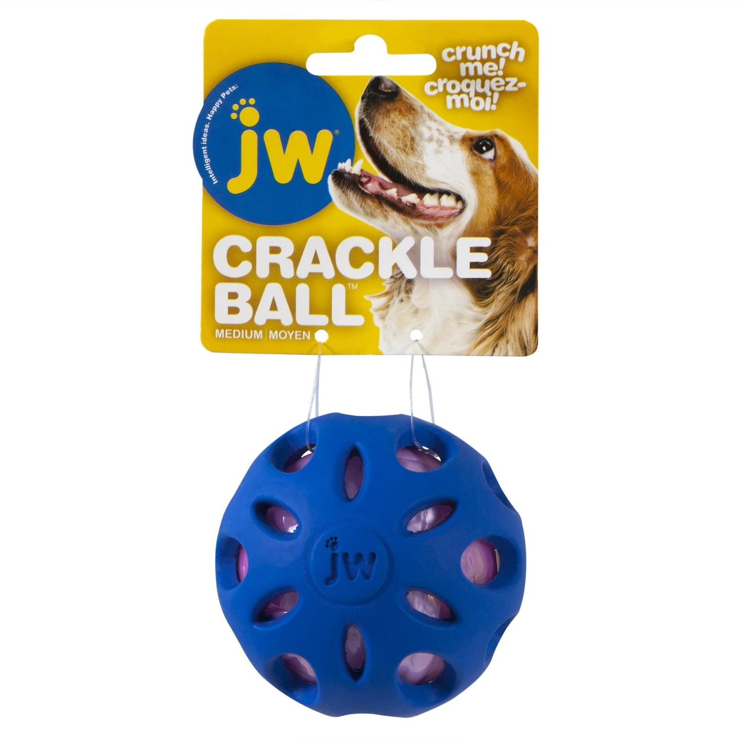 JW Pet Crackle Heads Ball Dog Toy, Color Varies 3 JW Pet Crackle Heads Ball Dog Toy, Color Varies