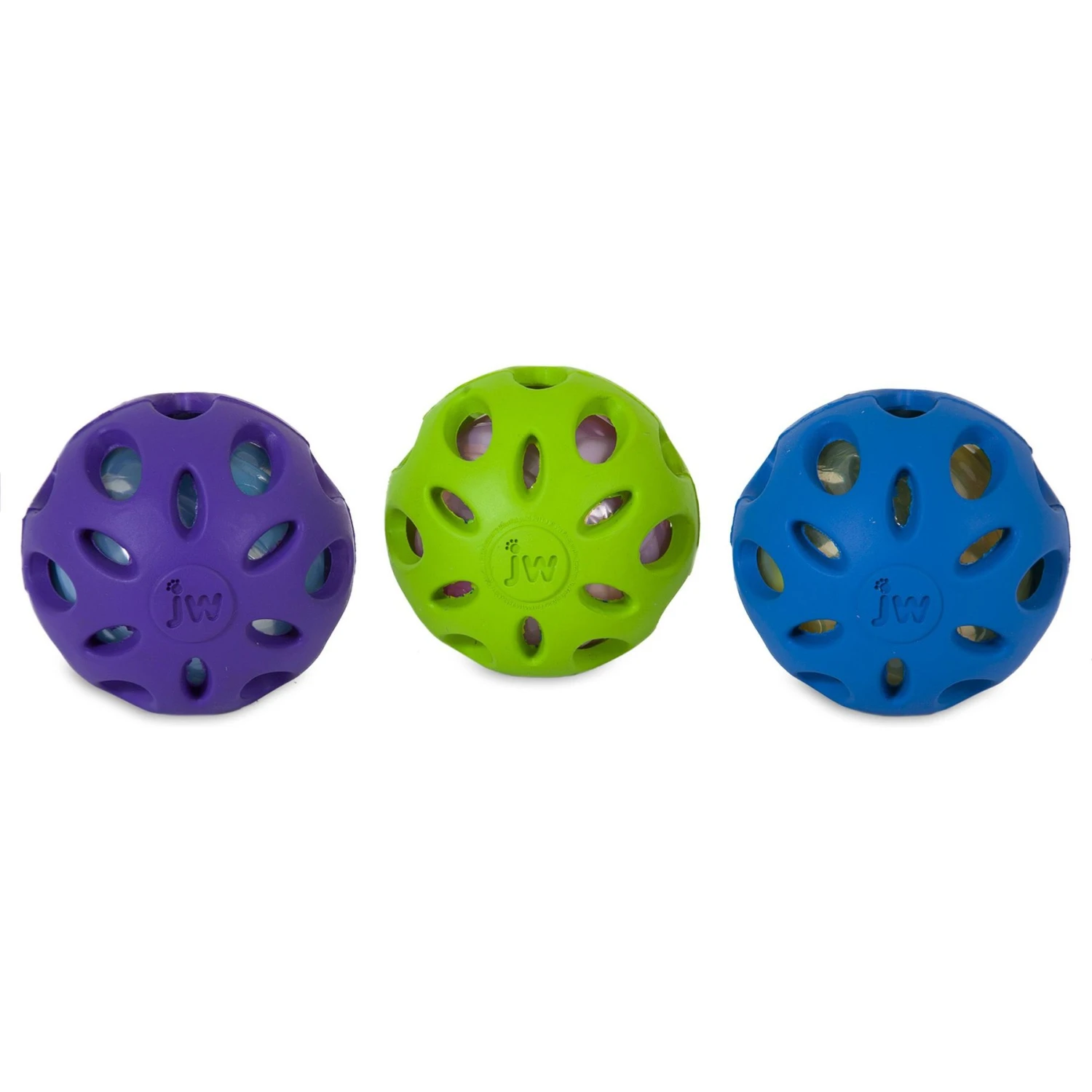 JW Pet Crackle Heads Ball Dog Toy, Color Varies 5 JW Pet Crackle Heads Ball Dog Toy, Color Varies - Image 3