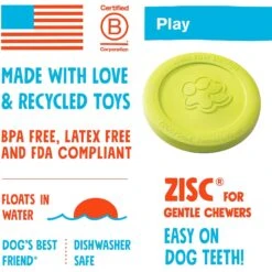 West Paw Zogoflex Zisc Flying Disc Dog Toy -Blue Buffalo Shop 58046 PT3. AC SS1800 V1629325948