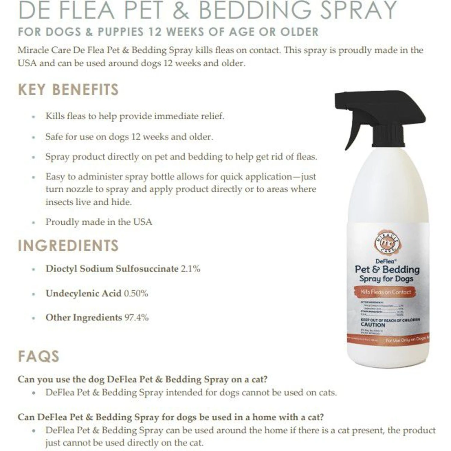 Miracle Care Topical & Indoor Flea & Tick Spray For Dogs 4 Miracle Care Topical & Indoor Flea & Tick Spray For Dogs - Image 2