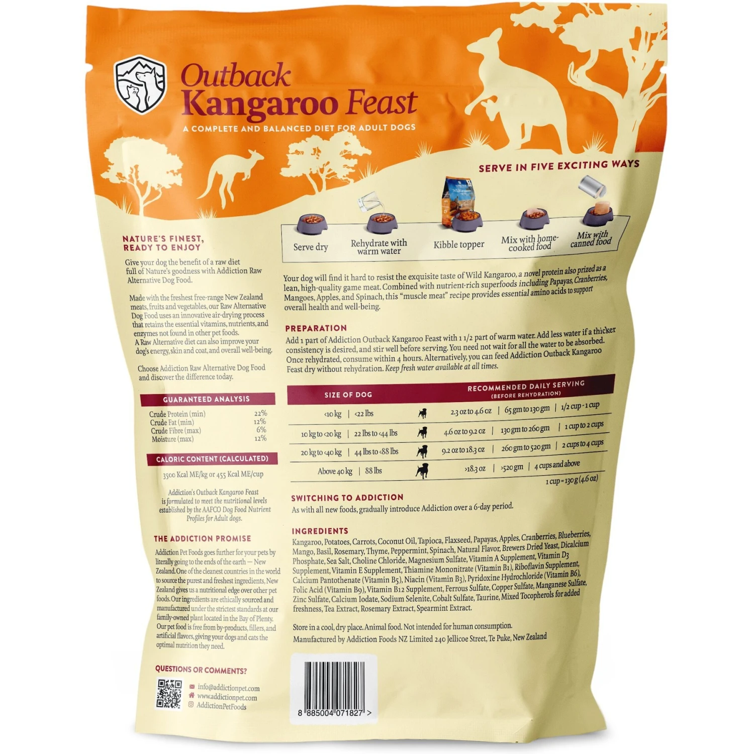 Addiction Outback Kangaroo Feast Raw Dehydrated Dog Food 4 Addiction Outback Kangaroo Feast Raw Dehydrated Dog Food - Image 2